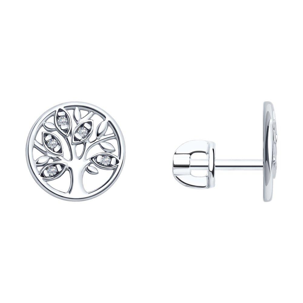 Серьги из серебра с фианитами  94025782  вставка  ,  коллекц. SKLV, фото 1