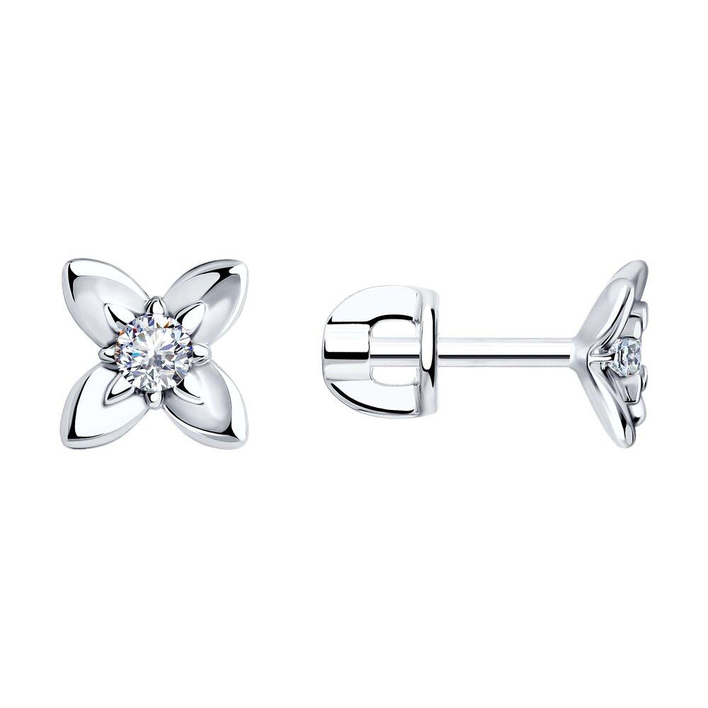 Серьги из серебра с фианитами SOKOLOV 94025994 серебро с родием, продевки, фото 1