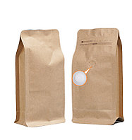 Пакет для кофе 0,5 килограмм (квадропак, с клапаном дегазации) крафт