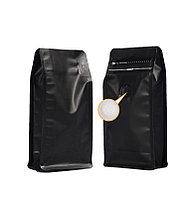 Пакет для кофе 0,5 килограмм (квадропак, с клапаном дегазации) черный