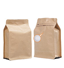 Пакет для кофе 250 грамм (квадропак, с клапаном дегазации) крафт