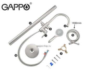 Напольный смеситель для ванны Gappo G3099 - фото 6 - id-p114881917