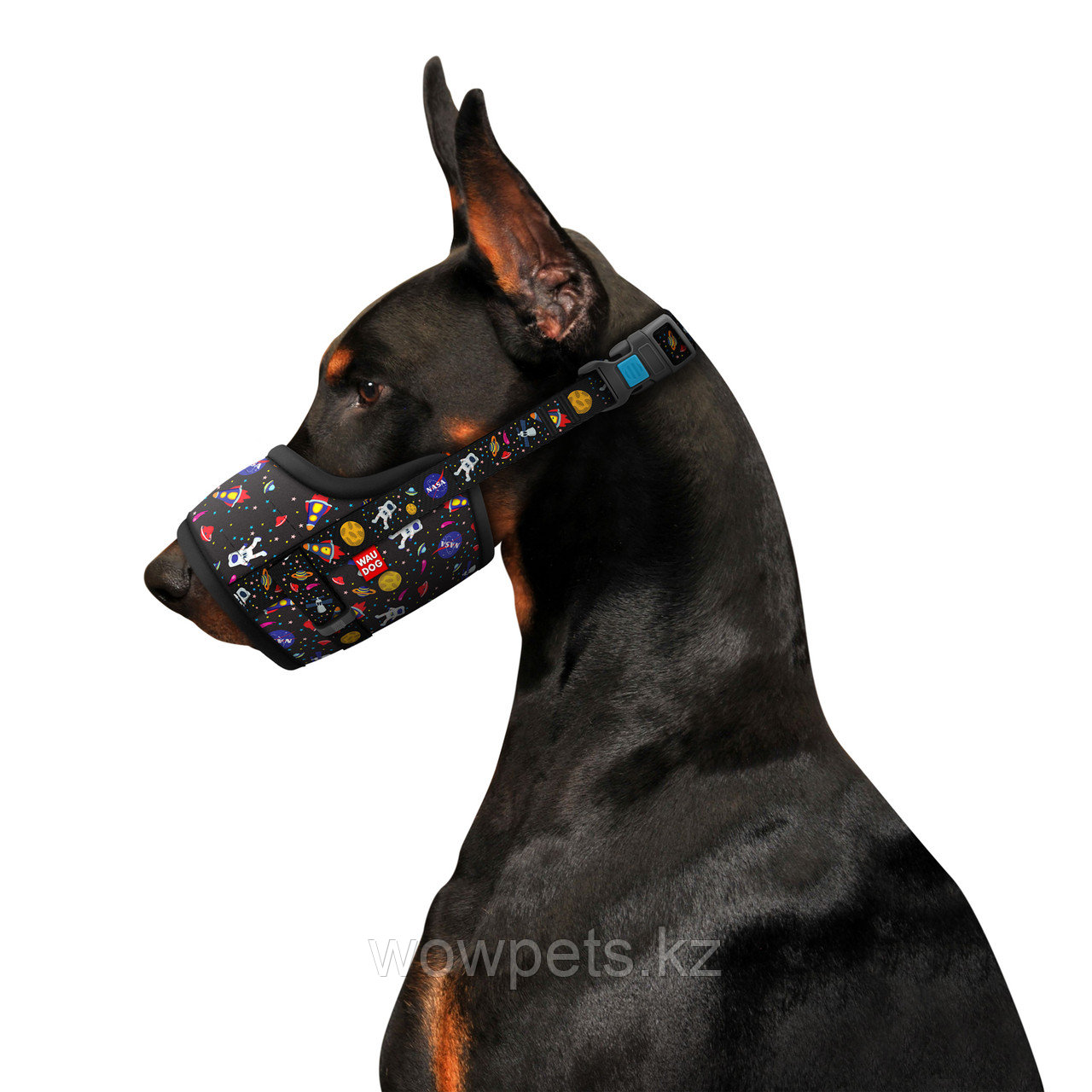 Намордник нейлоновый для собак WAUDOG Nylon, рисунок "NASA", размер №1 (О 14-20 см) - фото 4 - id-p114883362