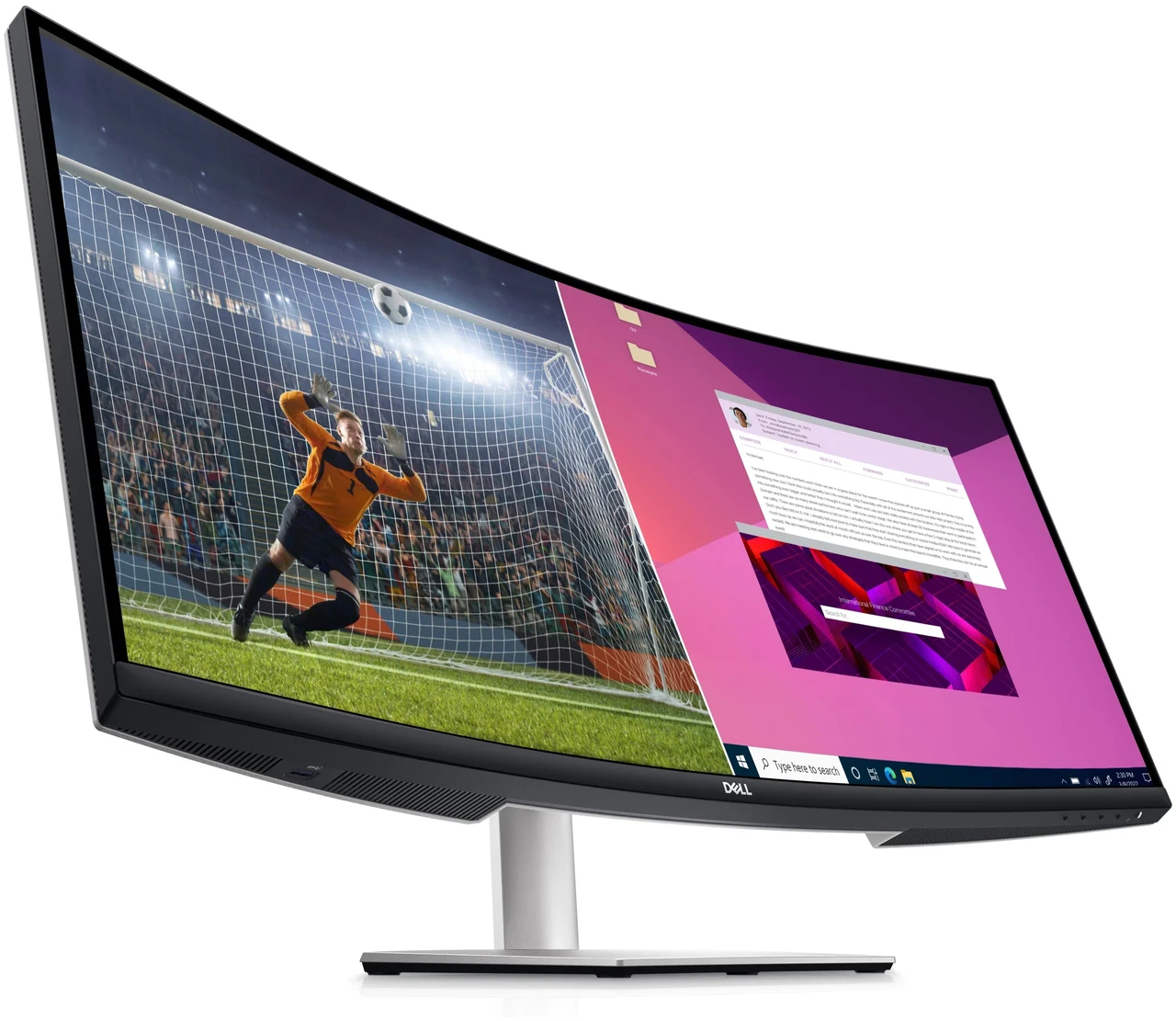 DELL 210-BEJE Монитор изогнутый S3423DWC 34" VA, 3440x1440, HDMI, USB, Audio line-out, 4 мс, curved - фото 1 - id-p114884450