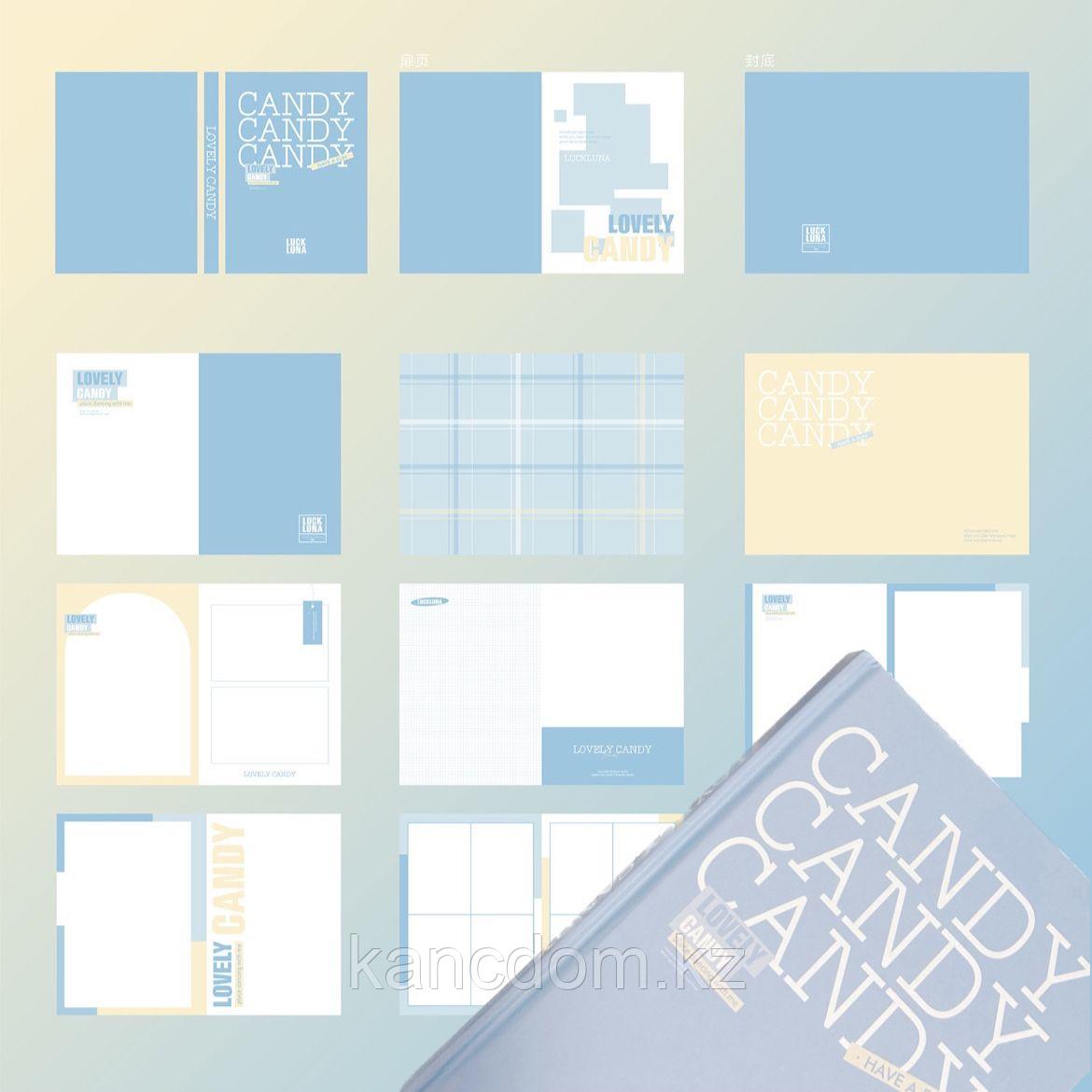 Блокнот А5 с декоративными листами "Candy", 80л. Pastel Blue