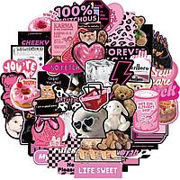 Наклейка Sticker Pack "Pink Mush" 50шт UU035