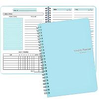 Блокнот планер А5 на спирали "Weekly Planner" 52л, Light Blue