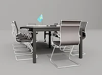 Конференц-стол на металлических опорах (2400*900*750) - фото 3 - id-p114886783