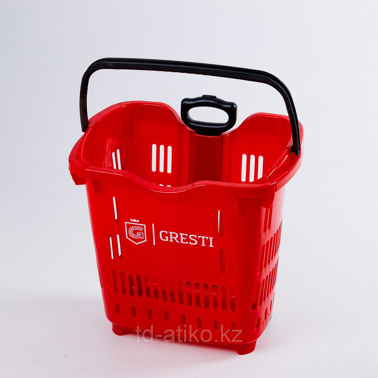 ПЛАСТИКОВАЯ ПОКУПАТЕЛЬСКАЯ КОРЗИНА GRESTI 52 Л С РУЧКОЙ НА КОЛЁСАХ ...