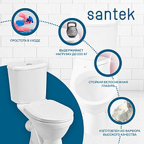 Унитаз-компакт Santek Бореаль с диагональным выпуском, эконом- 1 реж., полипропилен, антивсплеск 1WH301704, фото 3