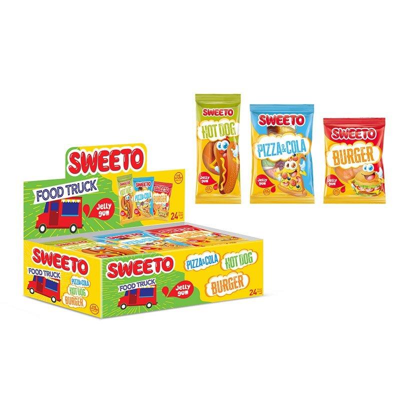 Мармелад в индив. упаковке SWEETO FOOD TRUCK 8*24*30гр. (ХОТ-ДОГ,ПИЦЦА-КОЛА,БУРГЕР) (24шт-упак)