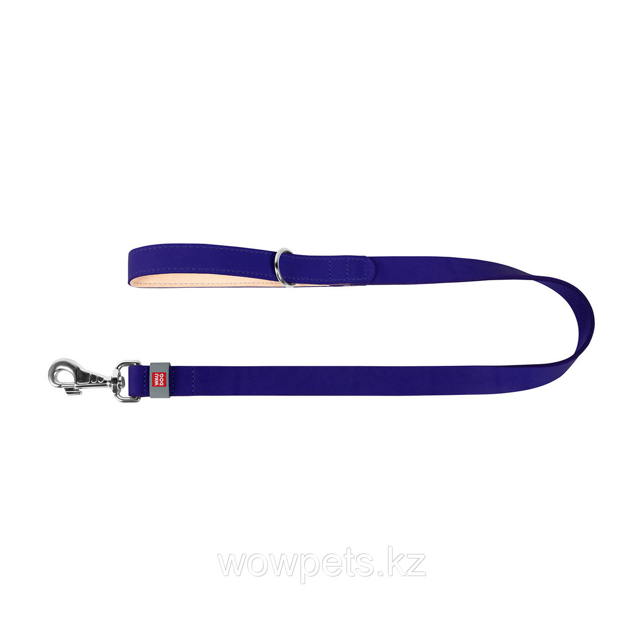 Поводок для собак кожаный WAUDOG Classic, Фиолетовый,M (Ш 20 мм Д 122 см) - фото 2 - id-p114889410
