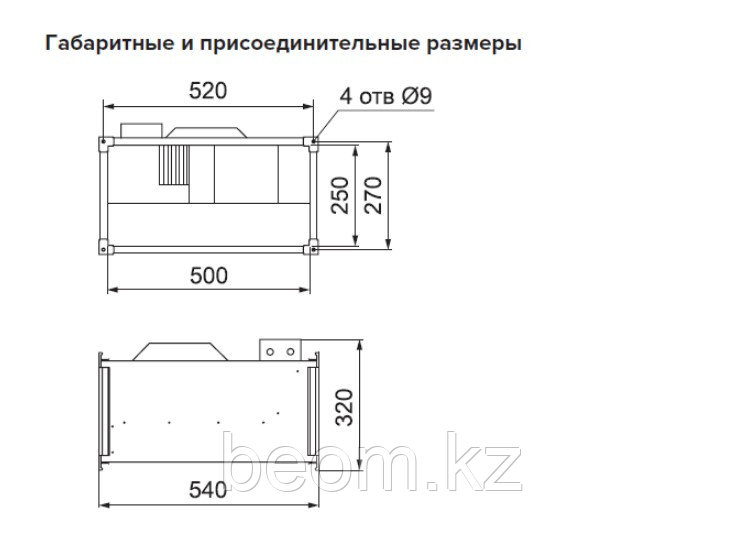 Вентилятор канальный ВКП 50-25-4D, 380В с эл.дв 0,49 x 1300об/мин | 1800м3/час - фото 4 - id-p65241548