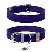 Ошейник для собак кожаный WAUDOG Classic, Фиолетовый (О 46-60 см)