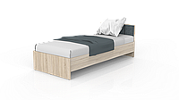 Кровать двухспальная ЕСО К09 дуб М Серый с матрасом