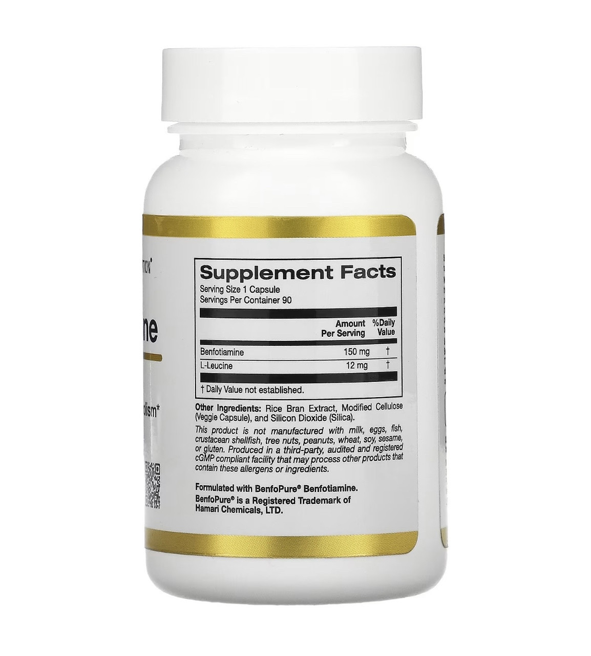 California gold nutrition бенфотиамин, 150мг, 90 капсул - фото 2 - id-p114890415