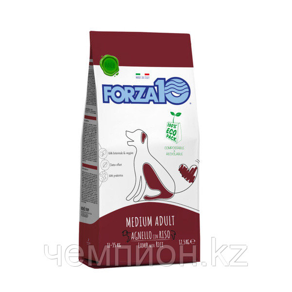 711174 Forza10 Maintenance medium, Форца10 с ягненком и рисом для средних и крупных пород, уп. 12,5кг.