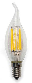 Лампа LED E14 филамент Свеча на ветру 6W WW