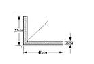 Профиль алюминиевый Уголок неравнополочный ТАТПРОФ 40х20х2 3м, фото 2