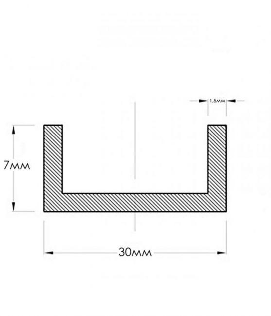 Профиль алюминиевый Швеллер 7х30х1,5мм 2класс - фото 2 - id-p114891144
