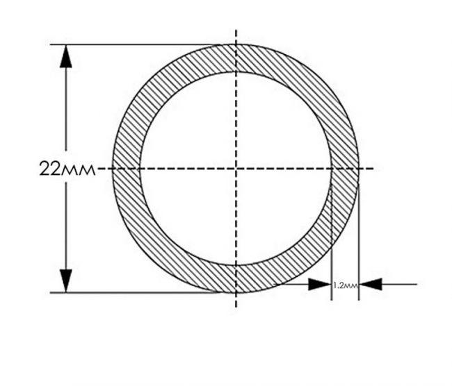 Профиль алюминиевый Труба круглая ТАТПРОФ 22х1,2 6м - фото 2 - id-p114892440