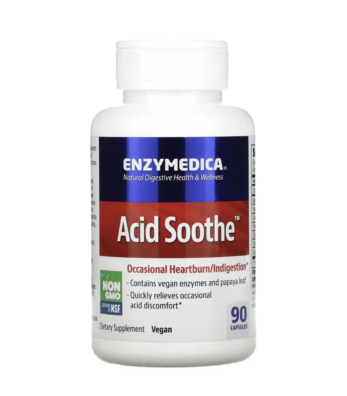 Enzymedica soothe acid, 90 капсул - фото 1 - id-p114899311