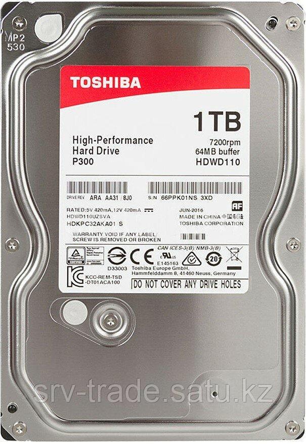 Жесткий диск HDD 1Tb TOSHIBA P300 SATA 6Gb/s 7200rpm 64Mb 3.5" HDWD110UZSVA - фото 2 - id-p114907553