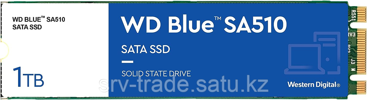 Твердотельный накопитель 1000GB SSD WD BLUE SA510 3D NAND M.2 SATA R560Mb/s W520MB/s WDS100T3B0B - фото 1 - id-p114907686