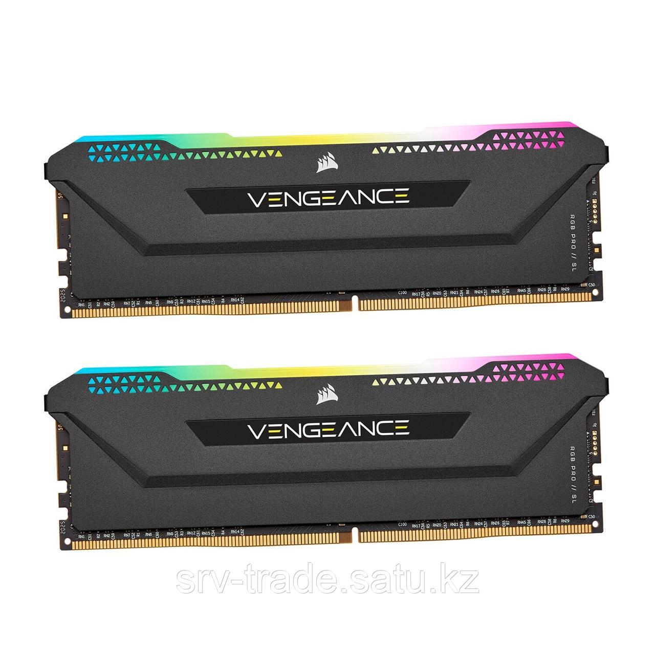 Комплект модулей памяти Corsair Vengeance RGB PRO SL, CMH32GX4M2E3200C16 (for AMD Ryzen & Intel), DDR4, 32 GB, - фото 4 - id-p114910967