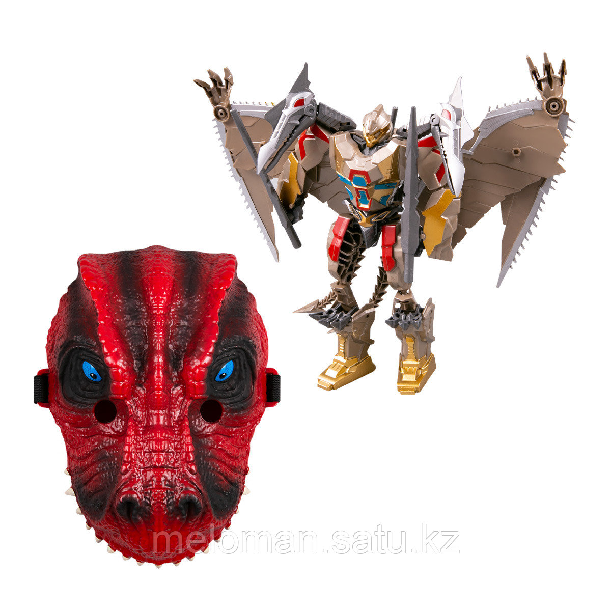 Changerobot: Игровой наборр из Трансформера Dino Warrior с маской, красно-золотой - фото 1 - id-p114908675