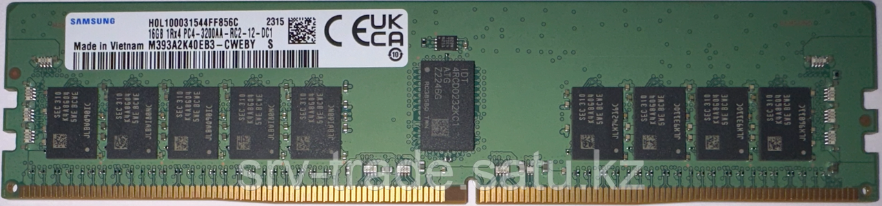 Оперативная память 16GB DDR4 3200MHz Samsung DRAM (PC4-25600) RDIMM 1.2V M393A2K40EB3-CWEBY - фото 1 - id-p114907907