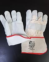 Кожаные комбинированные утепленные перчатки.