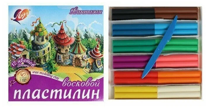 Пластилин восковой Луч 12 цветов вид 2: продажа, цена в Алматы ...