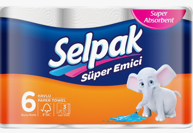 Полотенца бумажные Selpak 6 рулонов