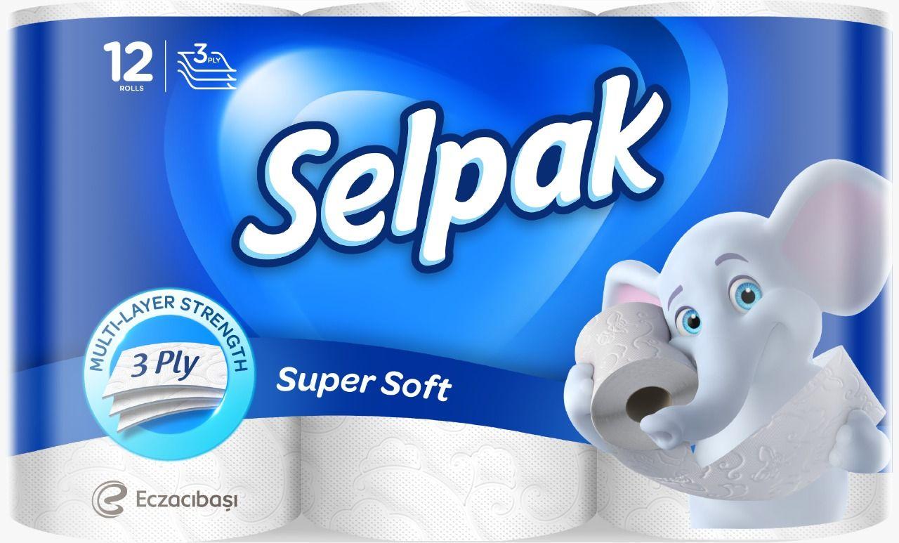 Бумага туалетная Selpak Super Soft трехслойная, 12рул. 0058, фото 1