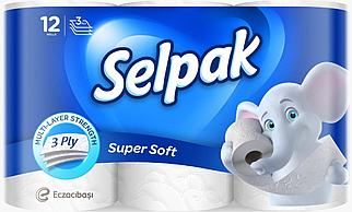 Бумага туалетная  Selpak  Super Soft  трехслойная,  12рул.