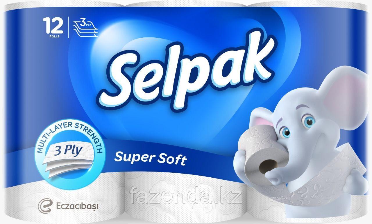 Бумага туалетная Selpak Super Soft трехслойная, 12рул. - фото 1 - id-p114920396