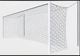 Ворота футбольные со стойками натяжения сетки, разборные (7,32х2,44 м)