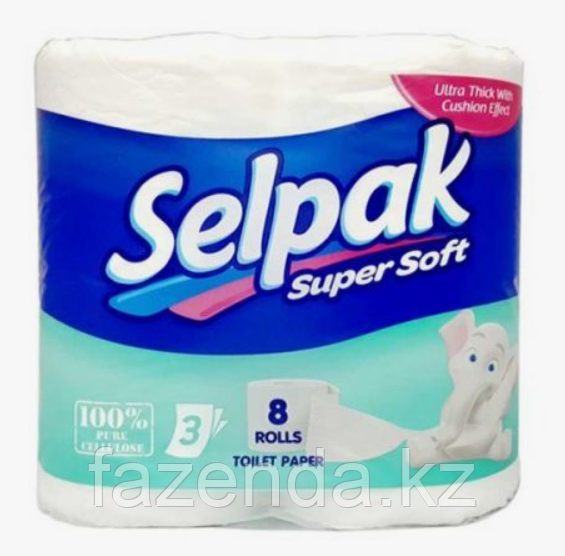 Бумага туалетная Selpak Super Soft трехслойная, 8рул.