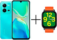 Смартфон Vivo V25 5G 8 ГБ/256 ГБ голубой + подарок Zeblaze Btalk Smart Watch
