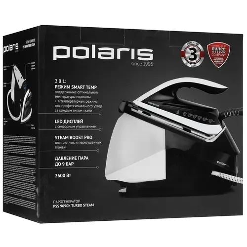 Парогенератор Polaris PSS 9090K Turbo Steam бело-черный - фото 8 - id-p114932444