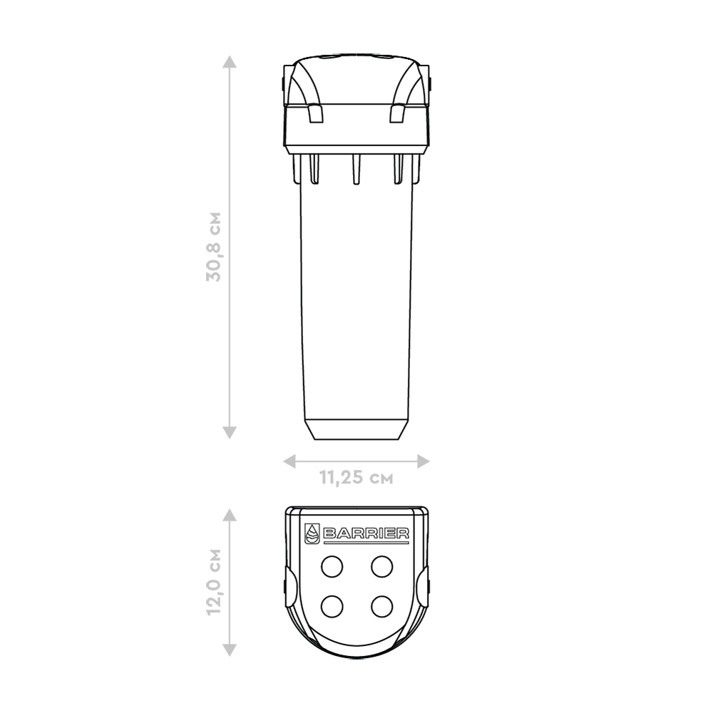 Водоочиститель бытовой Барьер Профи Ин-Лайн для холодной воды - фото 3 - id-p114934531