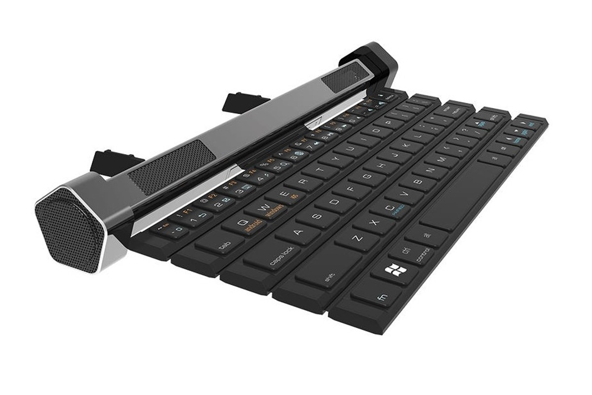 Раскладная Bluetooth клавиатура R1 2 in1 Rollable Wireless Keyboard and Wireless speaker - фото 2 - id-p114935317