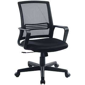Кресло офисное "Staff", ткань, спинка сетка, черное