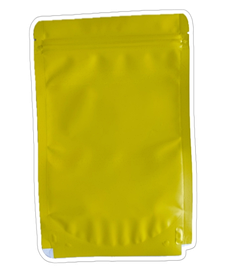 Пакет Дой-Пак 135*80*210 мм, ПП / АЛ / ПЭ (желтый,матовый), с замком Zip-Lock
