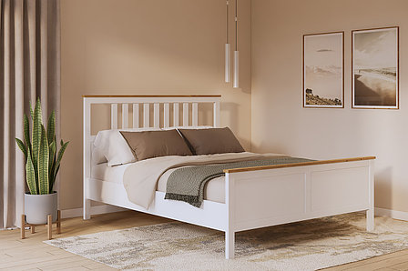 Кровать Хемнэс (Эванс) белая 160х200 см, фото 2