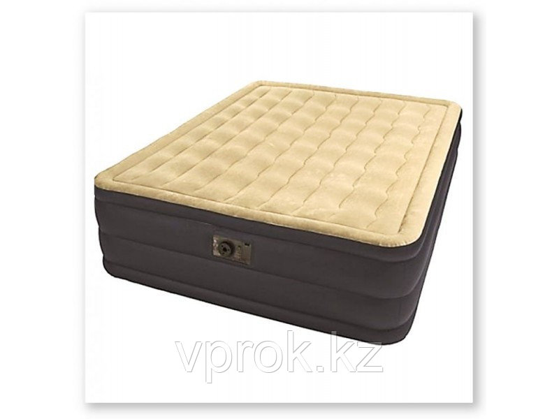 Кровать надувная двуспальная 203х152х46 см, max 273 кг, Intex Plush Bed 67710, поверхность флок, встроенный насос