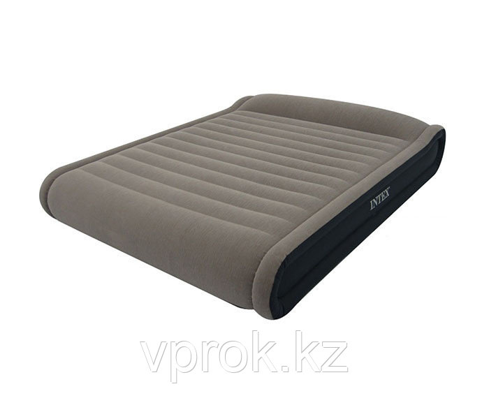 Кровать надувная двуспальная 203х152х41 см, max 245 кг, Intex 67726, поверхность флок, электронасос