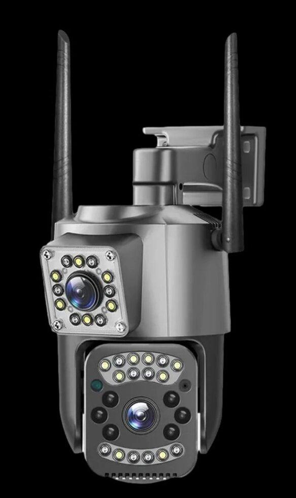 Наружная двойная SC03-4G камера 1296P 4MP (сим-карта) микрофон, динамик - фото 1 - id-p114733749