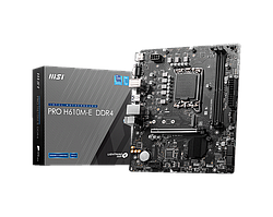 Материнская плата MSI PRO H610M-E DDR4 LGA1700 H610 2xDDR4 4xSATA3 M.2 VGA HDMI mATX